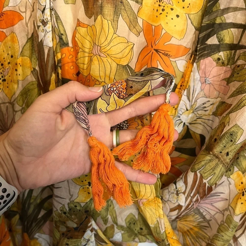 Macchia Di Ruggine Floral Kimono Citrus Colors